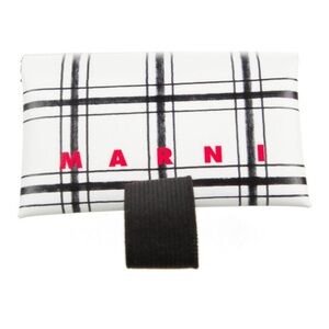 Marni Black and White Checkered Card Holder. For Unisex